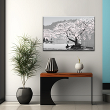 Load image into Gallery viewer, Girl Carry Cello Under Cherry Blossom Tree Photo On Canvas Print