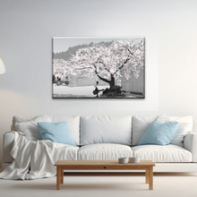 Load image into Gallery viewer, Girl Carry Cello Under Cherry Blossom Tree Photo On Canvas Print