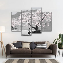 Load image into Gallery viewer, Girl Carry Cello Under Cherry Blossom Tree Photo On Canvas Print