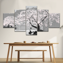 Load image into Gallery viewer, Girl Carry Cello Under Cherry Blossom Tree Photo On Canvas Print