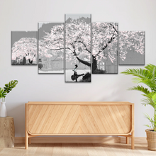 Load image into Gallery viewer, Girl Carry Cello Under Cherry Blossom Tree Photo On Canvas Print