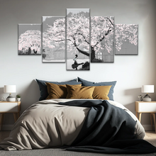 Load image into Gallery viewer, Girl Carry Cello Under Cherry Blossom Tree Photo On Canvas Print