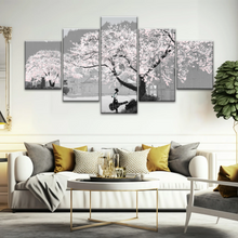 Load image into Gallery viewer, Girl Carry Cello Under Cherry Blossom Tree Photo On Canvas Print