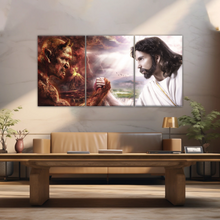 Load image into Gallery viewer, God Jesus Christ Good vs Devil Satan Evil Lucifer Wall Art