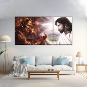 God Jesus Christ Good vs Devil Satan Evil Lucifer Wall Art