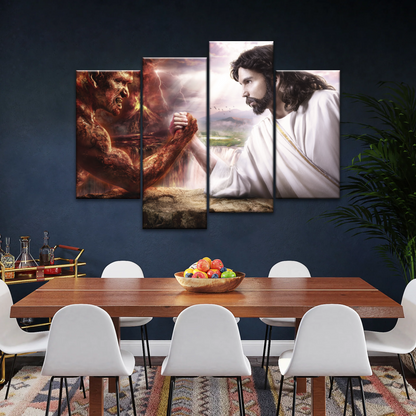 God Jesus Christ Good vs Devil Satan Evil Lucifer Wall Art