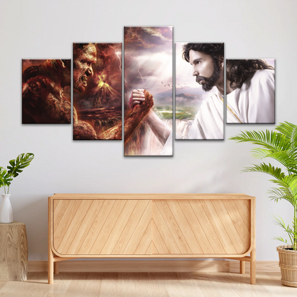 God Jesus Christ Good vs Devil Satan Evil Lucifer Wall Art