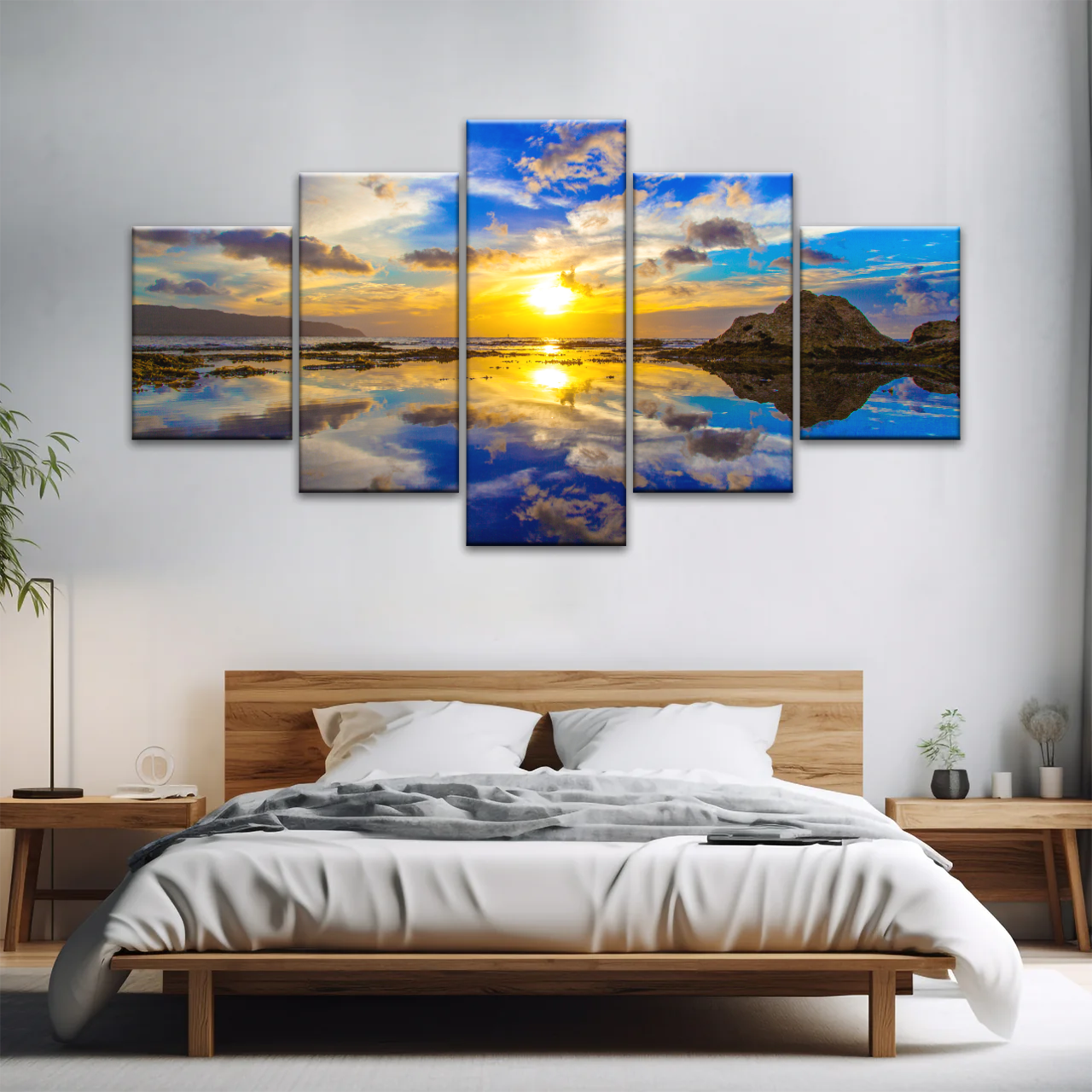 Golden Sun Reflection Oahu’s North Shore In Hawaii Canvas Photo Print