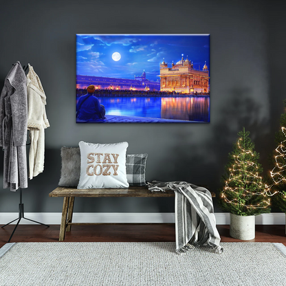 Golden Temple Harmandir Sahib In The City of Amritsar Punjab India Canvas Art Print