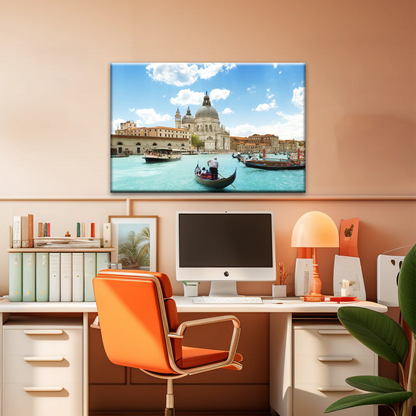 Gondola Travel In European Water Town Photo Print On Canvas