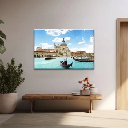 Gondola Travel In European Water Town Photo Print On Canvas