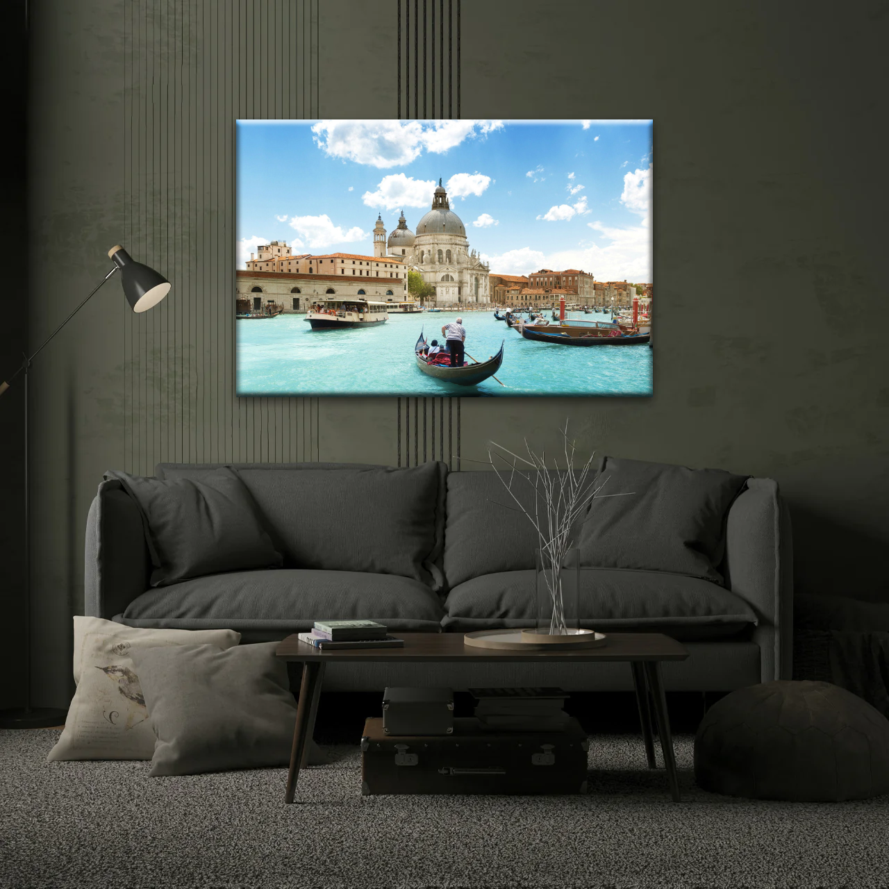 Gondola Travel In European Water Town Photo Print On Canvas