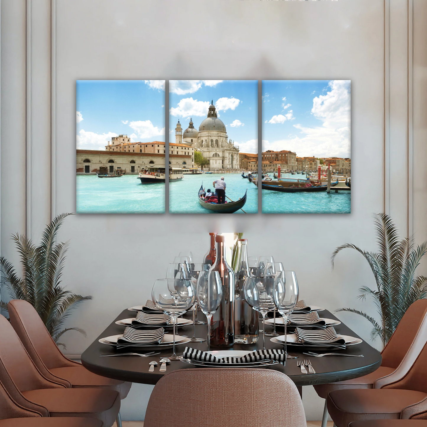 Gondola Travel In European Water Town Photo Print On Canvas