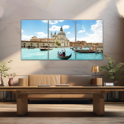 Gondola Travel In European Water Town Photo Print On Canvas