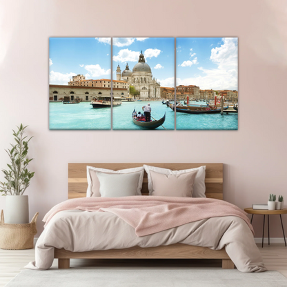 Gondola Travel In European Water Town Photo Print On Canvas