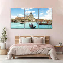 Load image into Gallery viewer, Gondola Travel In European Water Town Photo Print On Canvas