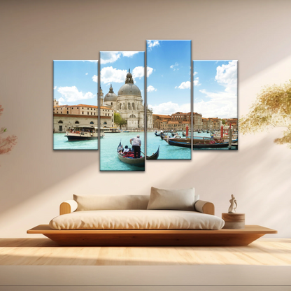 Gondola Travel In European Water Town Photo Print On Canvas