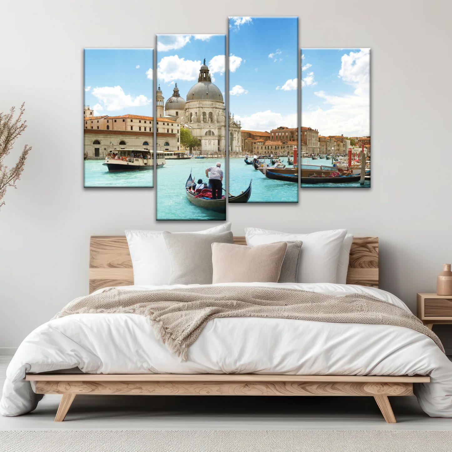 Gondola Travel In European Water Town Photo Print On Canvas