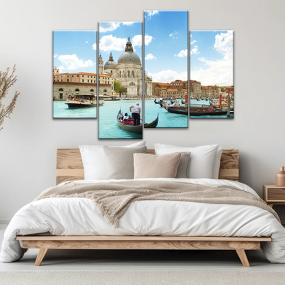 Gondola Travel In European Water Town Photo Print On Canvas