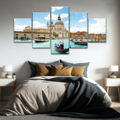Gondola Travel In European Water Town Photo Print On Canvas