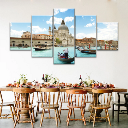 Gondola Travel In European Water Town Photo Print On Canvas