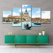 Load image into Gallery viewer, Gondola Travel In European Water Town Photo Print On Canvas