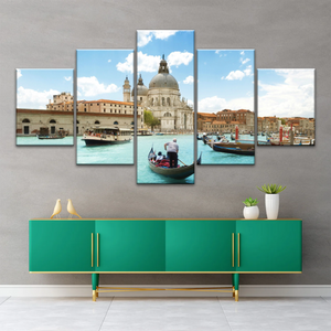 Gondola Travel In European Water Town Photo Print On Canvas