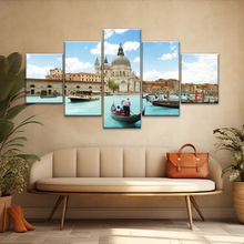 Load image into Gallery viewer, Gondola Travel In European Water Town Photo Print On Canvas