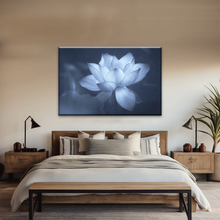 Load image into Gallery viewer, Grayscale Photo Of Aquatic Plant Sacred Lotus Wall Canvas Art