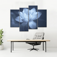 Load image into Gallery viewer, Grayscale Photo Of Aquatic Plant Sacred Lotus Wall Canvas Art