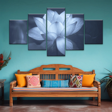 Load image into Gallery viewer, Grayscale Photo Of Aquatic Plant Sacred Lotus Wall Canvas Art