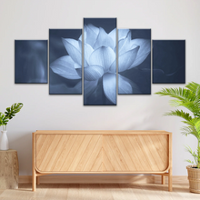 Load image into Gallery viewer, Grayscale Photo Of Aquatic Plant Sacred Lotus Wall Canvas Art