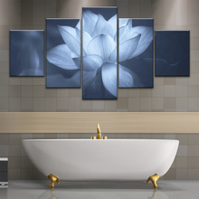 Load image into Gallery viewer, Grayscale Photo Of Aquatic Plant Sacred Lotus Wall Canvas Art