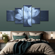 Load image into Gallery viewer, Grayscale Photo Of Aquatic Plant Sacred Lotus Wall Canvas Art