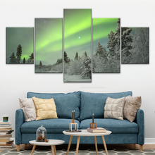 Load image into Gallery viewer, Green Aurora Phenomenon In Freezing Winter Photo Prints Canvas