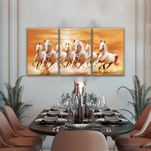 Load image into Gallery viewer, WALLERAA Seven Lucky Running Horses Canvas Prints With Frame