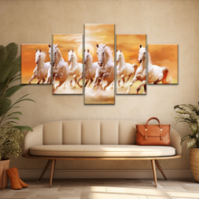 Load image into Gallery viewer, WALLERAA Seven Lucky Running Horses Canvas Prints With Frame