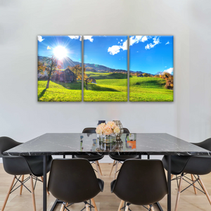 Houses Surrounded By Grass During Daytime Photos On Canvas Print