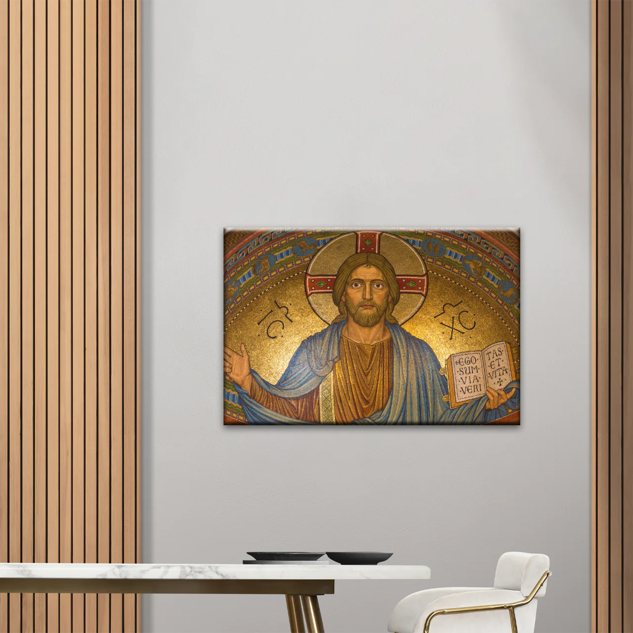 Jesus Christ Holding Book Canvas Print Wall Art