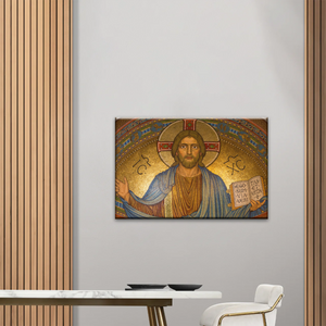 Jesus Christ Holding Book Canvas Print Wall Art