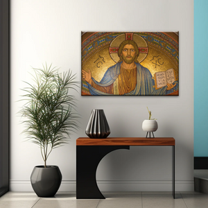 Jesus Christ Holding Book Canvas Print Wall Art