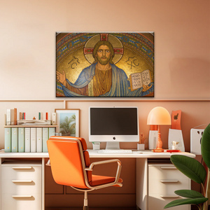 Jesus Christ Holding Book Canvas Print Wall Art