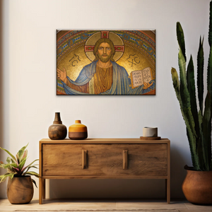 Jesus Christ Holding Book Canvas Print Wall Art