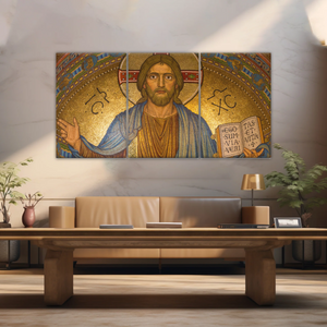 Jesus Christ Holding Book Canvas Print Wall Art