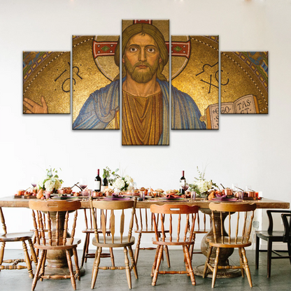 Jesus Christ Holding Book Canvas Print Wall Art