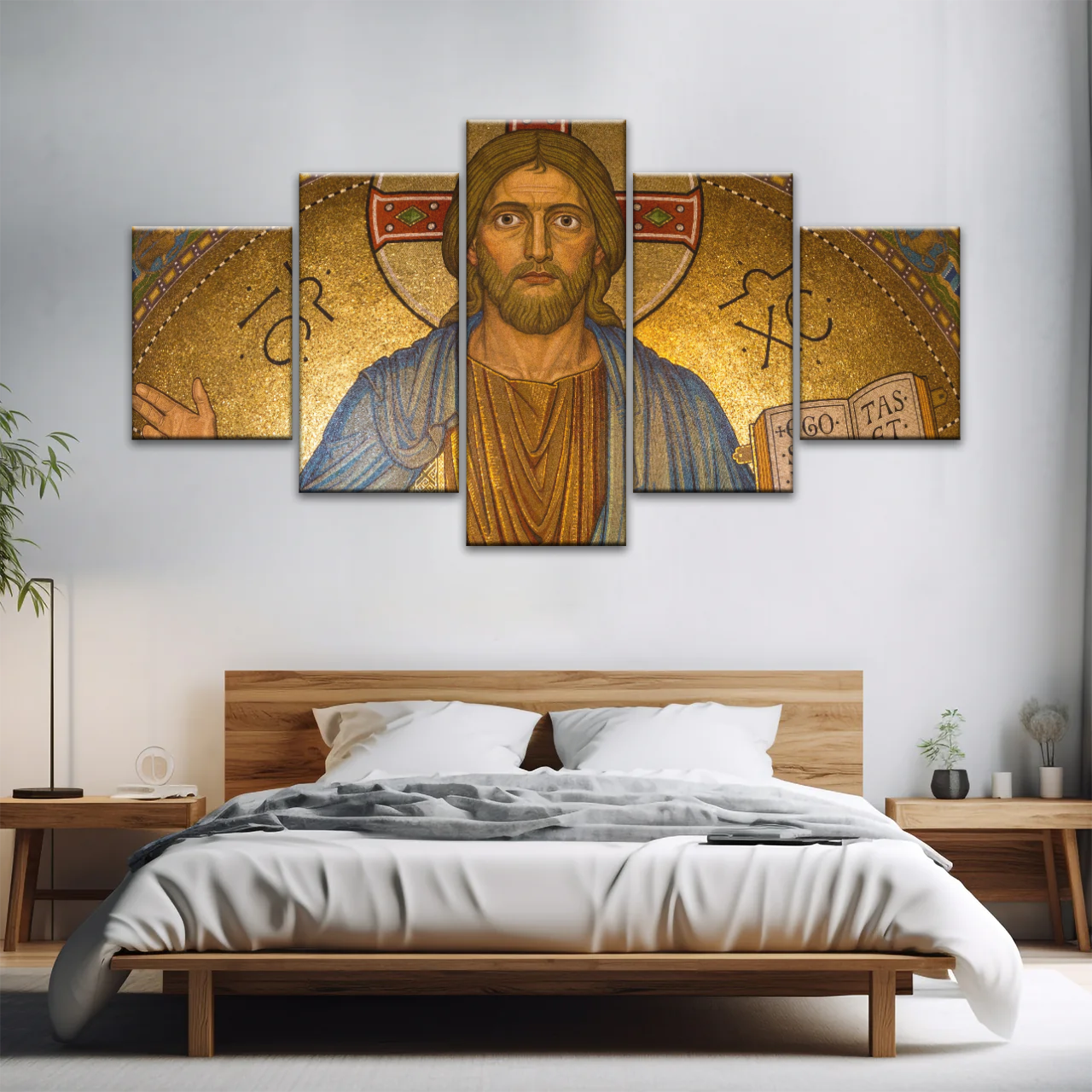 Jesus Christ Holding Book Canvas Print Wall Art
