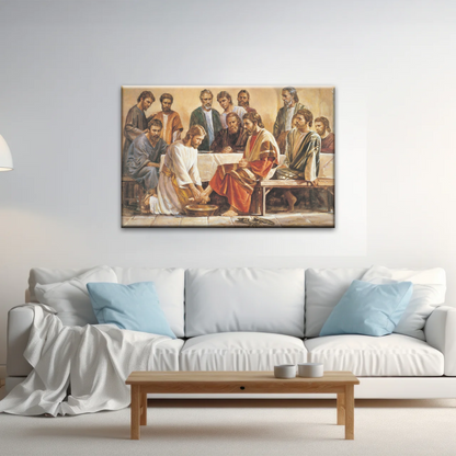 Religious Jesus and Apostles People Painting Canvas Print