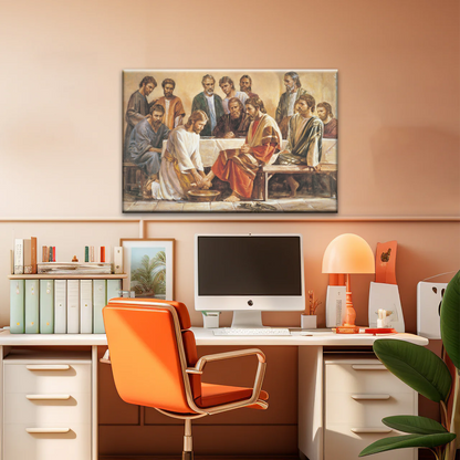 Religious Jesus and Apostles People Painting Canvas Print