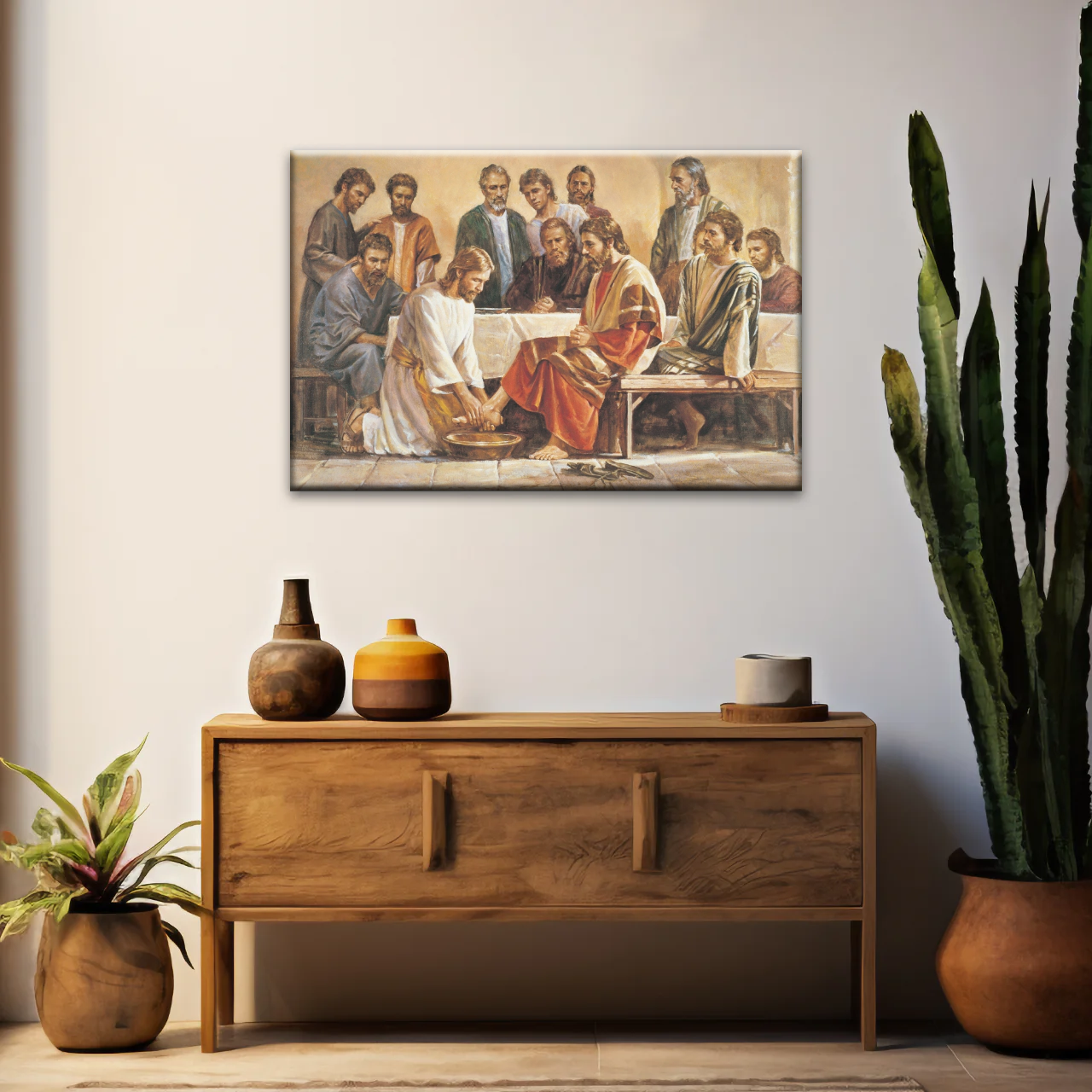 Religious Jesus and Apostles People Painting Canvas Print