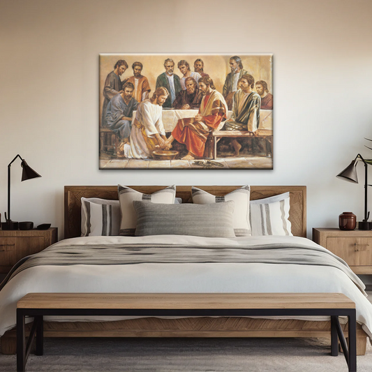 Religious Jesus and Apostles People Painting Canvas Print